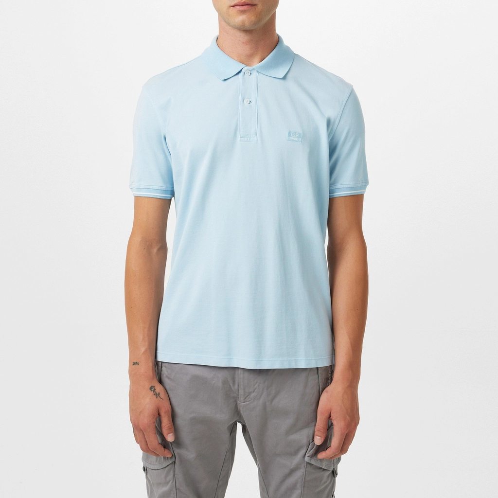 CP Company Tacting Short Sleeve Polo Top - Strlght Blu 806